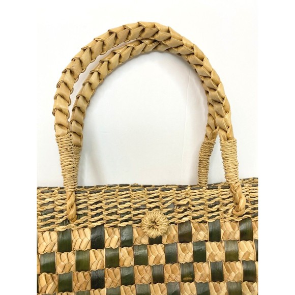 Handcrafted Jute Tote Bag Woven, Medium Size, Women Boho Style - Picture 4 of 13